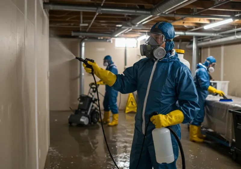 Basement Sanitization and Antimicrobial Treatment process in Jackson Center, OH