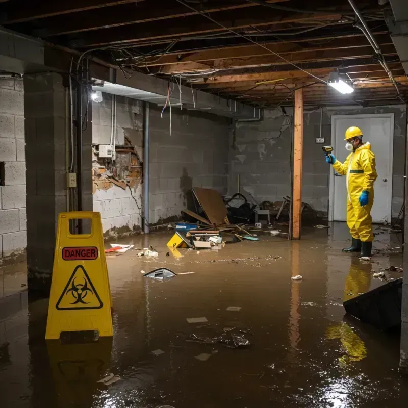 Flooded Basement Electrical Hazard in Jackson Center, OH Property